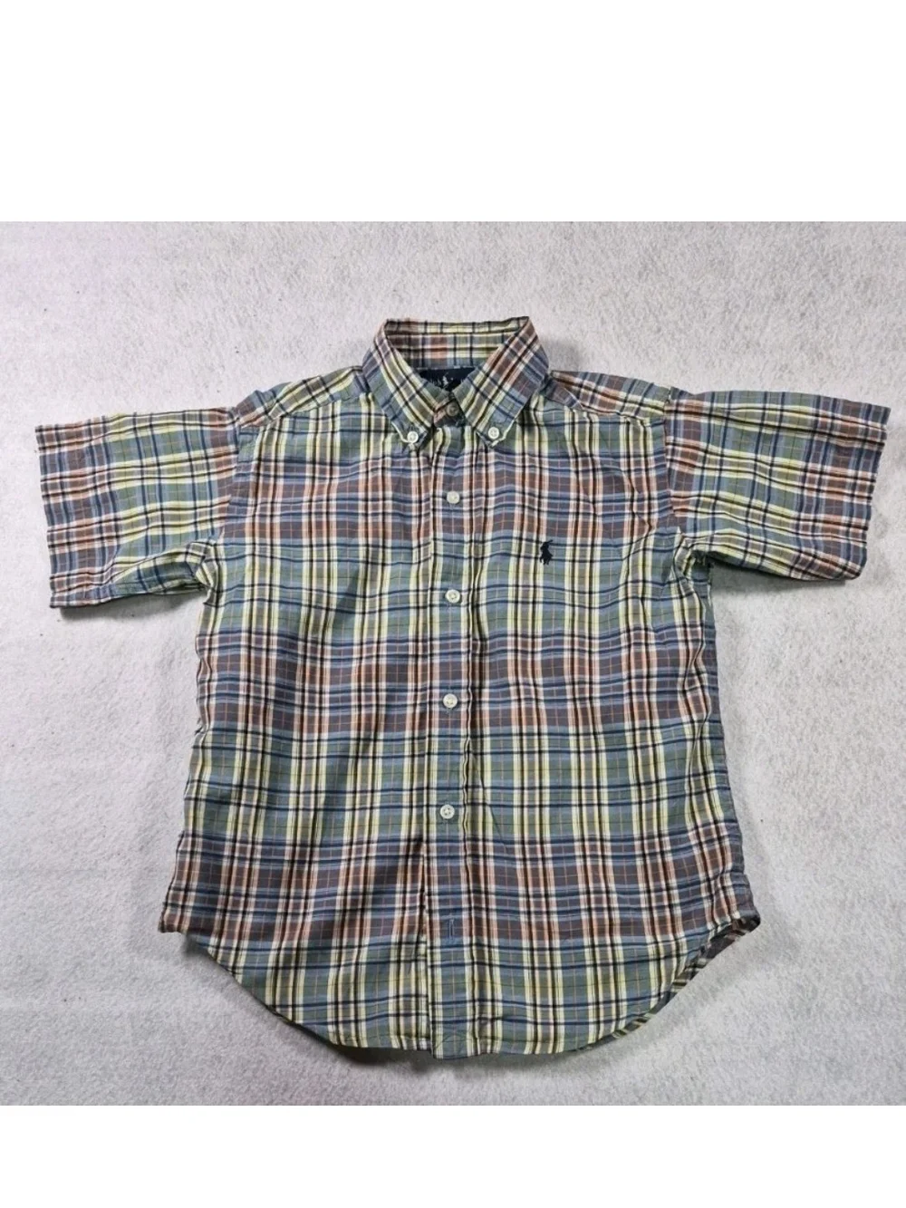 Ralph Lauren Boys/Toddler Plaid Shirt Size 6 Short Sleeve Button Down Classic